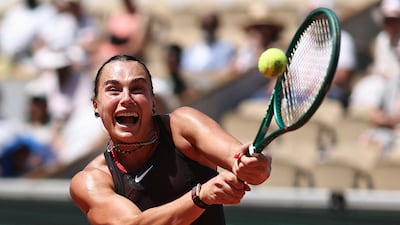 Aryna Sabalenka defeated Daria Kasatkina 6-0, 7-5 in the French Open on Saturday. AFP