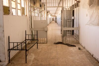 A cell block in Sednaya Prison where former inmates say they were beaten, starved and kept in crowded, unhygienic conditions. Getty Images
