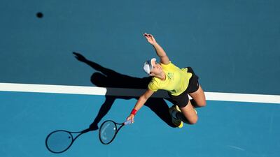 Australia's Ashleigh Barty practicing at the RAC Arena in Perth ahead of the Fed Cup final against France. Getty