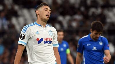 Marseille's Lucas Ocampos shown during their Europa League match against Slovan Liberec on Thursday night. Anne-Christine Poujoulat / AFP / October 1, 2015