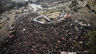 Thousands of citizens gather to demonstrate against Egyptian president Mohamed Morsi on June 28, 2013. GIANLUIGI GUERCIA / AFP