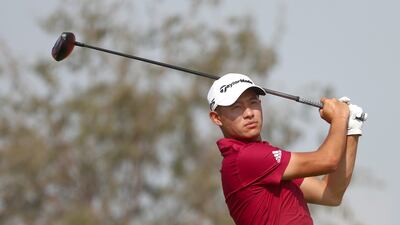USA's Collin Morikawa during a practice round prior to the Abu Dhabi HSBC Championship at Yas Links Golf Course. Getty