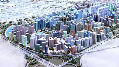 Above, a model of Dubai South development. Pawan Singh / The National