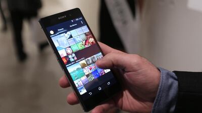 The Sony Xperia Z2, priced at Dh2,649, will be available in April. Pawan Singh / The National