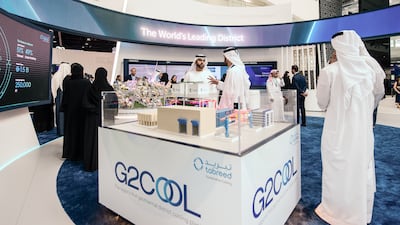 Tabreed's stand at the World Utilities Congress at Adnec. Ahmed Ramzan for The National
