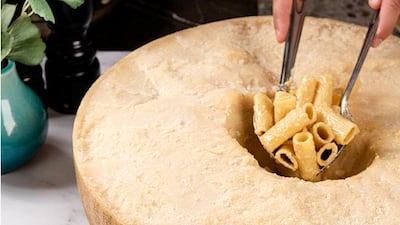 Truffle cheese wheel pasta, Dh30 at Gia