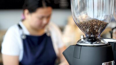 Kaffe Bloom is stocked with high-quality equipment, including a Mahlkonig coffee grinder. Chris Whiteoak / The National