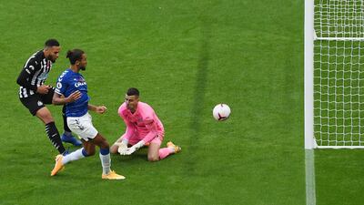 Dominic Calvert-Lewin scores for Everton. EPA