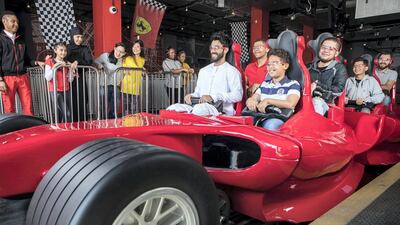 The Rollercoaster Rally at Ferrari World runs from 6pm to midnight on the first day of Eid. Courtesy Ferrari World Abu Dhabi