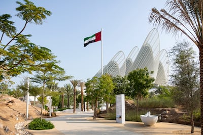The UAE flag flies at Zayed National Museum in Abu Dhabi. January 1 is a public holiday across the country. UAE Presidential Court
