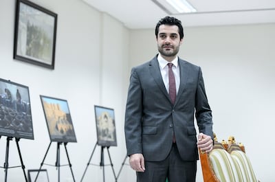 Javid Ahmad, pictured in the Afghan embassy in Abu Dhabi, paid tribute to six Emirati diplomats who died in the January 2017 Kandahar bombing. Khushnum Bhandari for The National