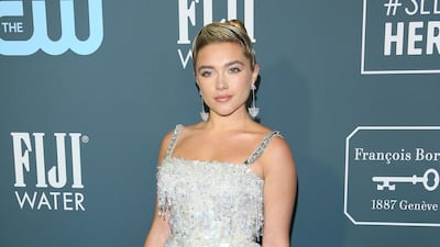 Florence Pugh, wearing Prada, arrives at the 25th annual Critics' Choice Awards on Sunday, January 12, 2020. AFP