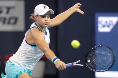 Ashleigh Barty beat Petra Kvitova over three sets to reach the Miami Open semi-finals. AP Photo