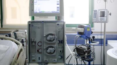 A dialysis machine at Sheikh Khalifa Medical City. Lee Hoagland / The National