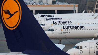 Lufthansa planes at Frankfurt Airport. The airline has extended the suspension of its flights to Tehran due to the situation in the Middle East. Reuters