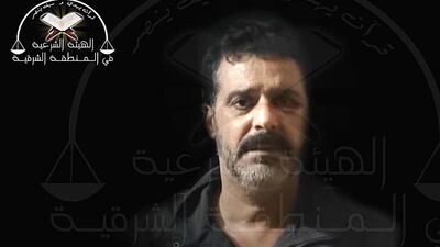 Screen grab of Colonel Ahmed Nehmeh, the Free Syrian Army leader, who was captured by the Jabhat Al Nusra and is now at the centre of the discord between rebel forces in the south. Handout photo
