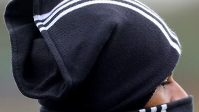 Manchester United's Marcus Rashford keeps himself warm during training ahead of United's Europa League match against AZ Alkmaar.