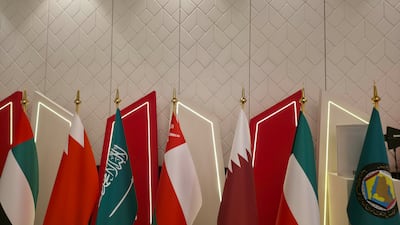 Flags of GCC states in Bahrain ahead of a Gulf summit. Mohamad Ali Harisi / The National