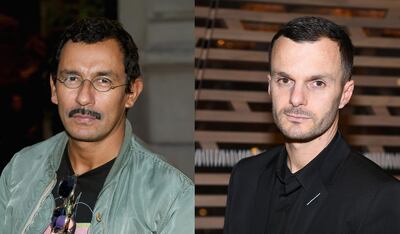 Haider Ackermann and Kris Van Assche. Getty