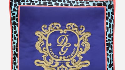 An embroidered cushion from the collection by Dolce & Gabbana and DJ Khaled. Courtesy Dolce & Gabbana