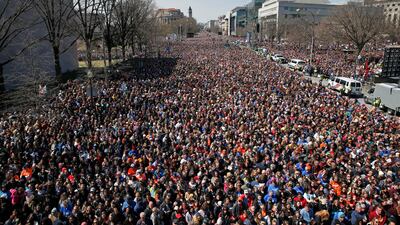 A crowd fills Pennsylvania Avenue during the 2018 March for Our Lives rally in Washington. AP