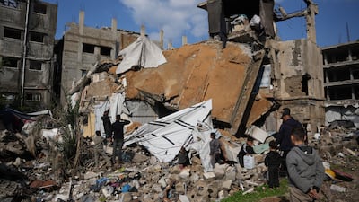 The collapse of this house in Gaza city killed at least one Palestinian and injured several others. AP