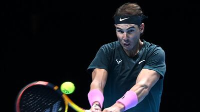 Rafael Nadal of Spain returns to Andrey Rublev of Russia. EPA