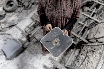 A student at Gaza's Islamic University was one of many who sheltered in the university's damaged building during the war. Getty Images