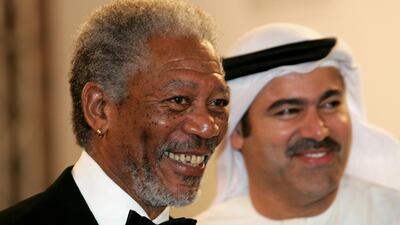Morgan Freeman arrives for the opening gala screening of 'Paradise Now' on the first day of the 2nd Dubai International Film Festival in 2005. Getty Images