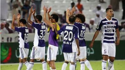 Players of Al Ain club celebrating after their match with Al Wasl. That scene has been repeated many times this Pro League season.
