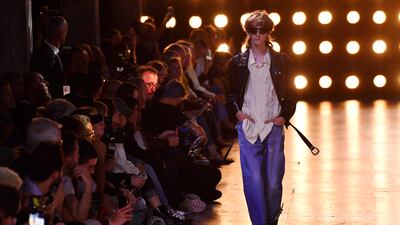 The sparse concrete halls of the Palais de Tokyo contrasted with the dramatic collection. AFP