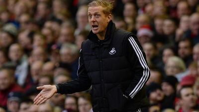 Swansea City's Garry Monk shown directing his side during a Premier League match in February 2014. Andrew Yates / AFP