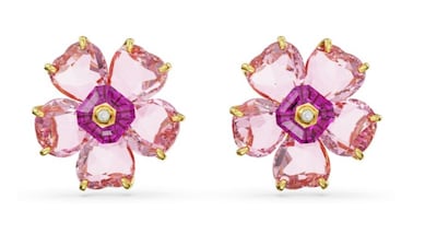 Two types of pink crystals combine to create these luxe-looking Florere stud earrings; Dh965 at Swarovski