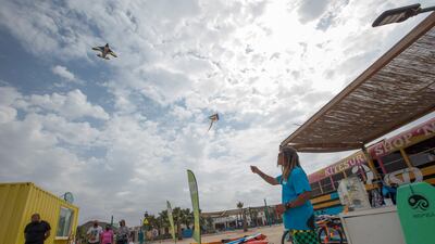 Kite-flying and kite-surfing are popular pastimes at the beach, in Umm Suqeim. Ruel Pableo for The National