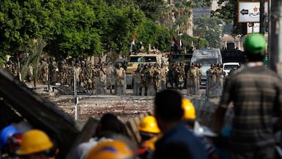 He said shooting broke out in the early morning while Islamists were praying and staging a peaceful sit-in outside the Republican Guard barracks. "We call on all patriotic brave Egyptians 2 join us ... sitin to defend country from conspiratorial traitors ???