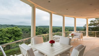 Balconies look out over parkland