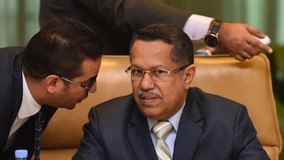 Yemeni prime minister Ahmed bin Dagher (pictured right) says the government will not allow Iran to gain a foothold in the country. Fayez Nureldine / AFP