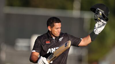 Ross Taylor leaves the field after his dismissal for 14 in his final match for New Zealand. Getty