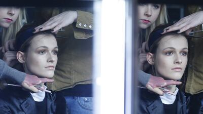 A model has make up applied backstage at the Roksanda Ilincic autumn/winter 2014 show on February 17, 2014, during London Fashion Week. Olivia Harris / Reuters