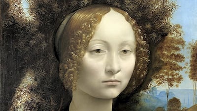 'Ginevra de' Benci' (1474-78). The oil-on-wood portrait painting is of 15th-century Florentine aristocrat Ginevra de' Benci. It's the only painting by Da Vinci on public view in the Americas. It can be found at the National Gallery of Art in Washington