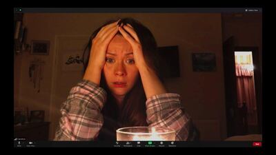 Hayley Bishop in Rob Savage's Host. Photo: Shudder