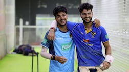 Uddish (L) and Tanish Suri are cricketing brothers both playing in the UAE. Insportz, Dubai. Chris Whiteoak / The National