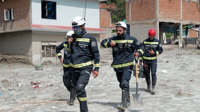 The UAE search and rescue team joined forces with Nepali authorities to carry out the mission in the Trishuli area. Photo: Wam