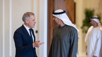 Sheikh Mohamed in conversation with Mr Carney