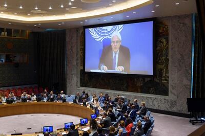 Martin Griffiths, UN special envoy for Yemen, briefs a Security Council meeting on August 20, 2019. UN