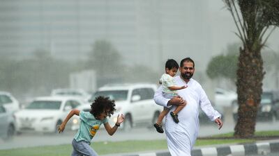 The downpour lasted for around 30 minutes in Sharjah. Victor Besa / The National