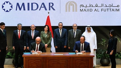 The signing ceremony that took place on Sunday. Photo: Egyptian cabinet