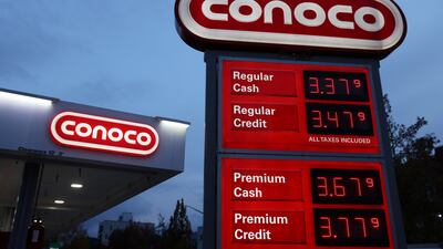 A Conoco petrol station in Brooklyn, New York, in 2021. ConocoPhilips' latest acquisition adds two billion barrels of resource to its portfolio. Reuters