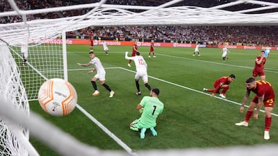 Gianluca Mancini of AS Roma reacts after scoring an own goal. Getty