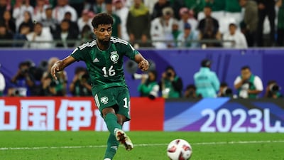 Saudi Arabia's Sami Al Naji has his penalty saved by South Korea keeper Jo Hyeon-Woo during the shootout. Reuters